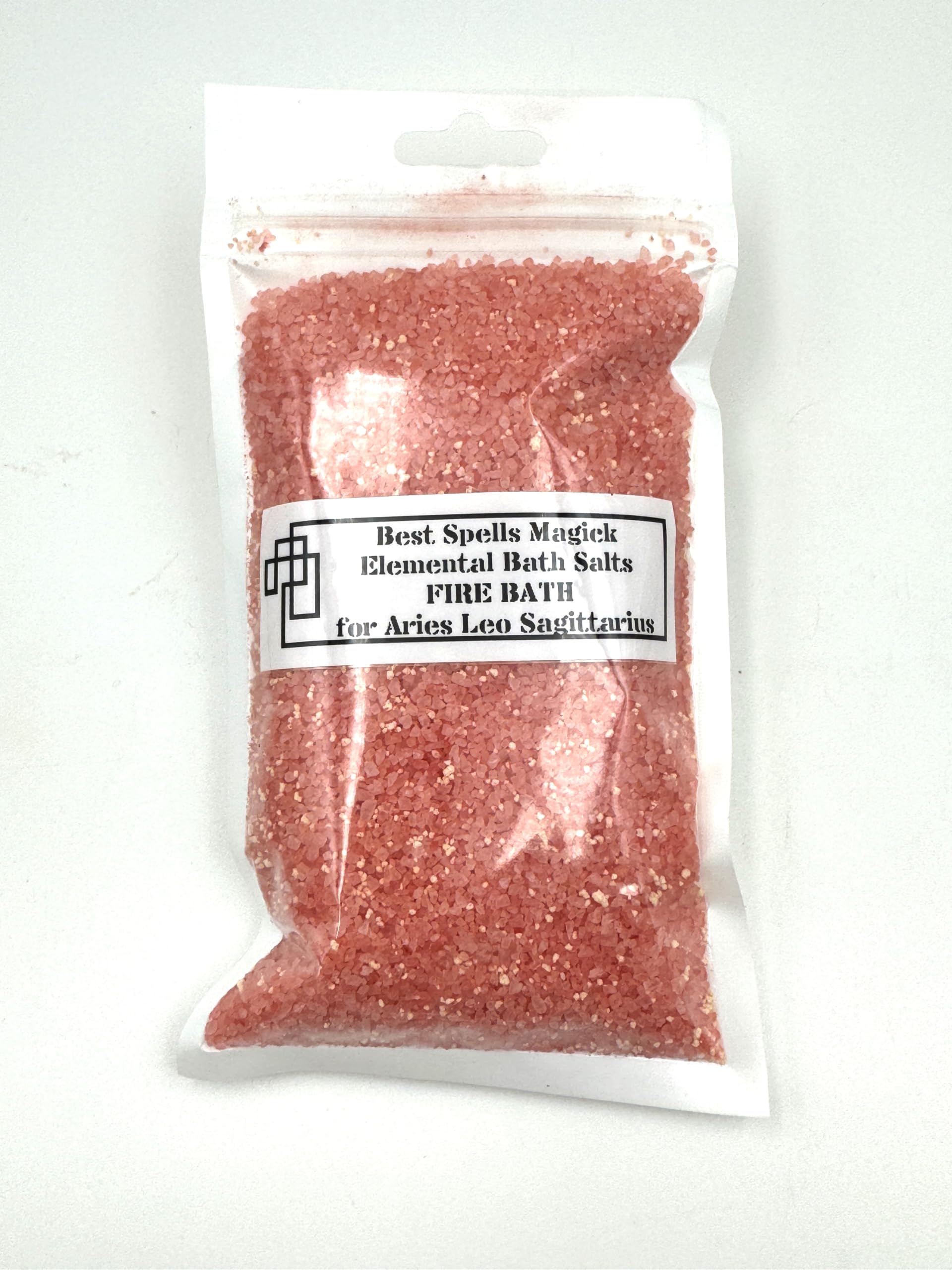 Fire Elemental Bath Salt for Aries, Leo & Sagittarius - 100% Natural 5oz | Handcrafted with Herbs & Essential Oils | Wiccan Pagan Spiritual Ritual Use | Zodiac Gift for Relaxation & Energy Cleansing