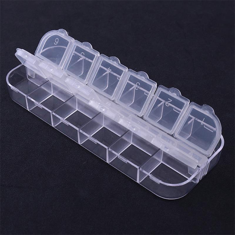 12 Compartment Rectangle Empty Nail Art Storage Tray - Organize Nail Polish, Glitter & Tools for Salon & Home Manicures