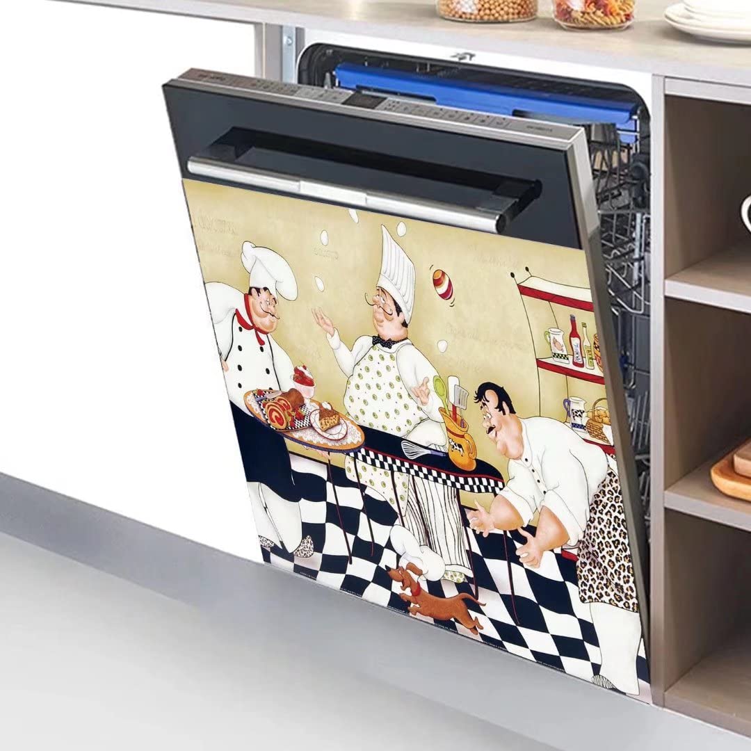 Chef-Themed Magnetic Dishwasher Cover Decals 23