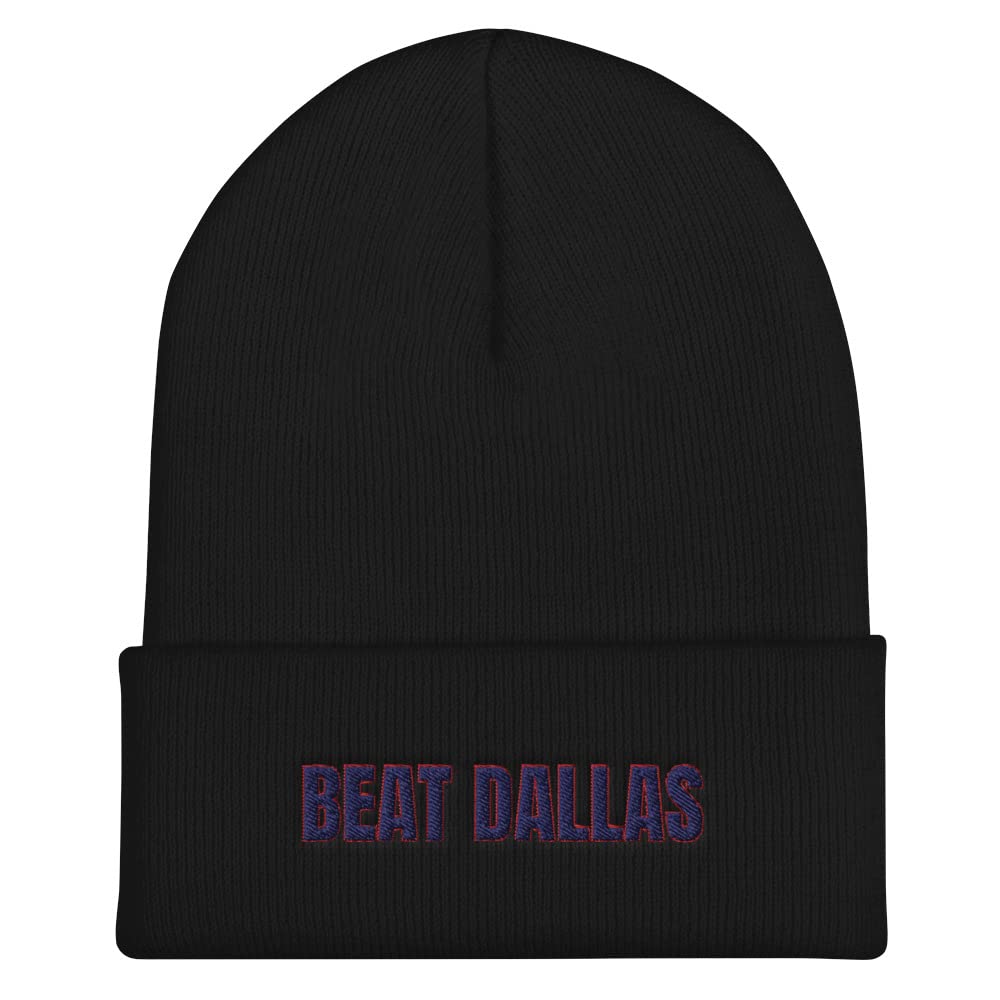 Beat Dallas Hat for Men - Funny Cuffed Beanie with Hilarious Design - Perfect for Football Games, Winter Sports & Casual Outings