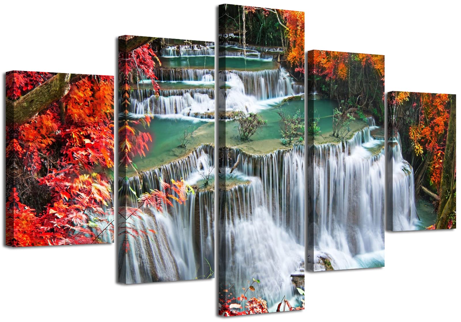 60x40 Inch Landscape Waterfall Canvas Wall Art Print - Nature Scenery Framed Painting for Dining Room, Bedroom & Kitchen Decor - Perfect for Home, Office & Gift Giving
