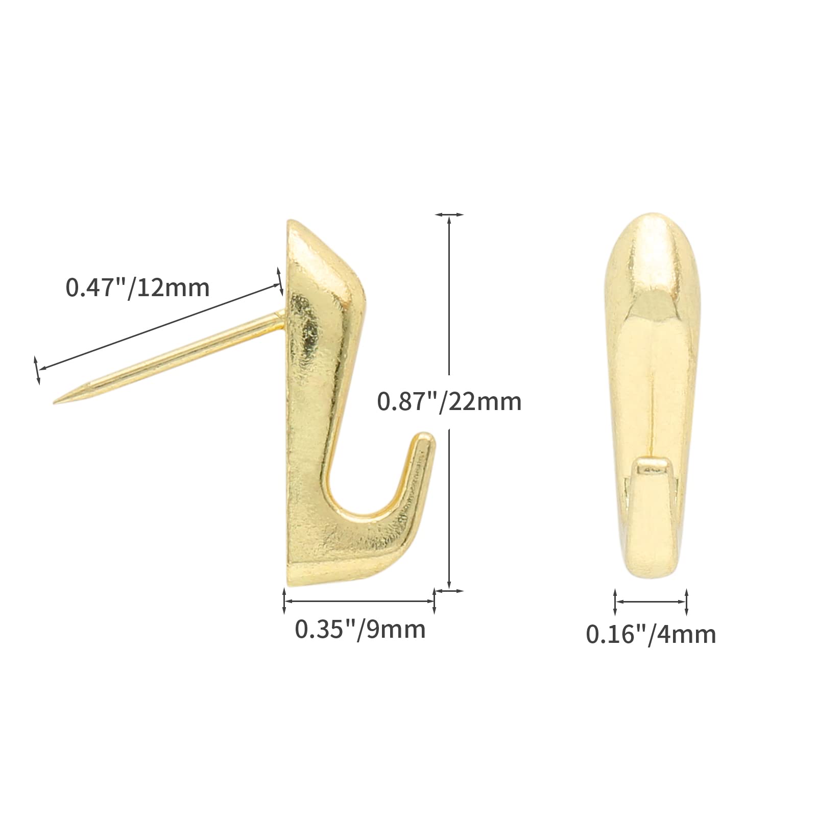 30PCS Gold Zinc Alloy Push Pins & Thumb Tacks - Heavy Duty 20lbs Picture Hanging Nails for Canvas, Artwork, Paintings & Photos | Wall Decor, Office Bulletin Board & Home Organization Essentials