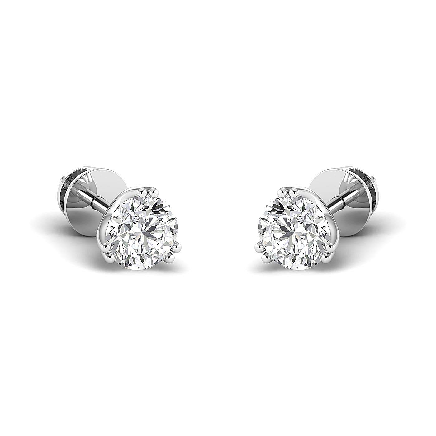 0.3-4 Carat Moissanite Stud Earrings for Women - Sterling Silver & Gold Round Cut (FG/VVS) Diamond Simulant Jewelry - Valentine's Day, Anniversary & Birthday Gifts - Perfect for Everyday Wear, Date Night & Special Occasions