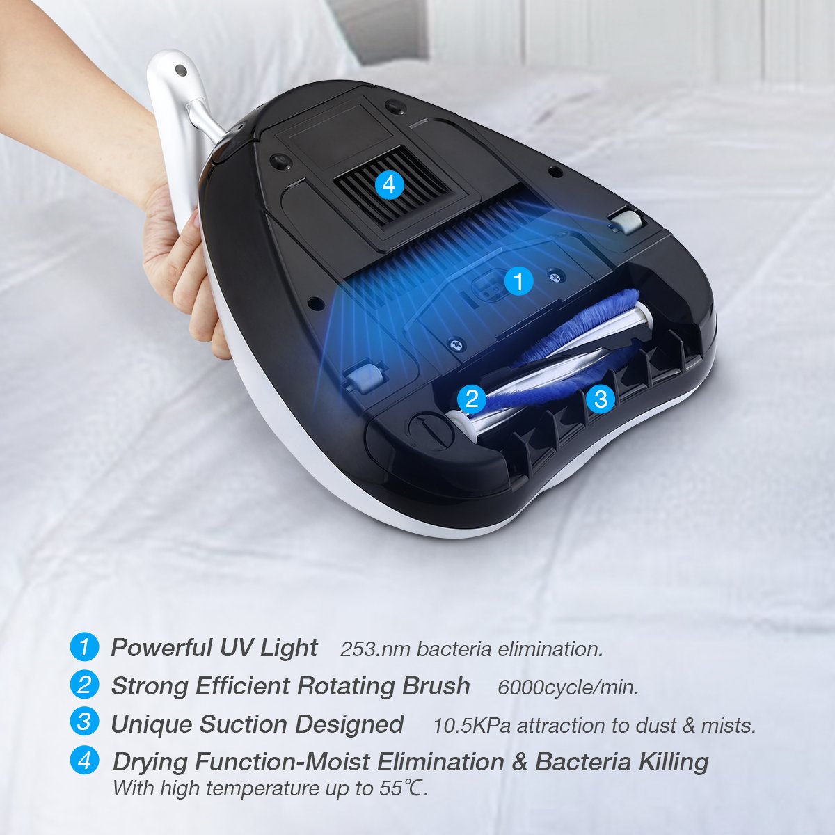 Special Purpose Mattress Vacuum Cleaner | Powerful Dust Mite Removal | Free Shipping | Ideal for Allergy Relief & Bed Cleaning
