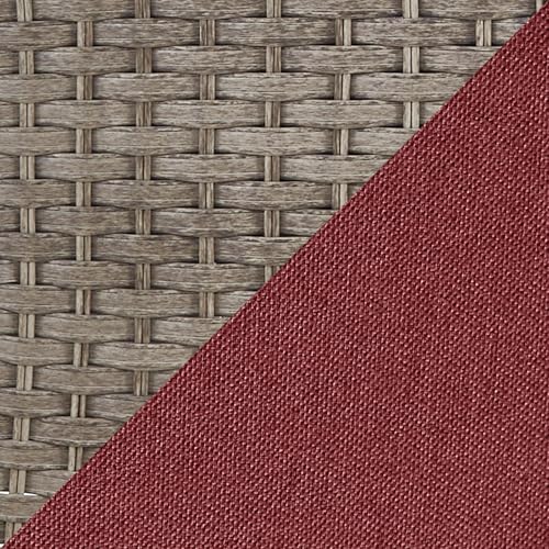 Gray Wicker / Red Cushion