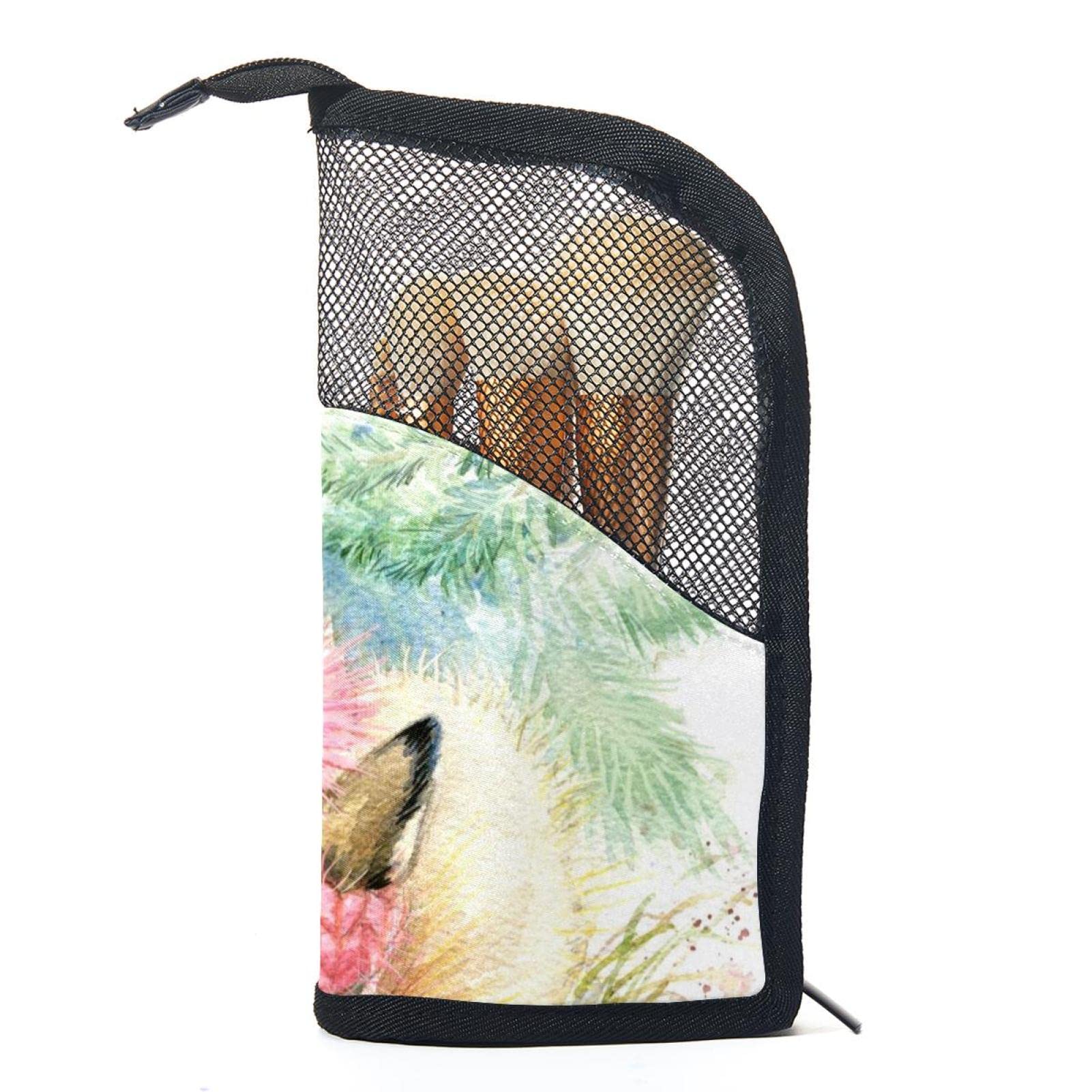 12-Piece Makeup Brush Organizer Bag with Easter Bunny Design - Portable Cosmetic Brush Holder Case for Travel, Home & Professional Makeup Storage