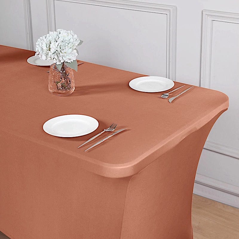 6 ft Stretch Spandex Tablecloth - 72 x 30 Inches Rectangular Fitted Table Cover for Banquet, Wedding & Party Decorations