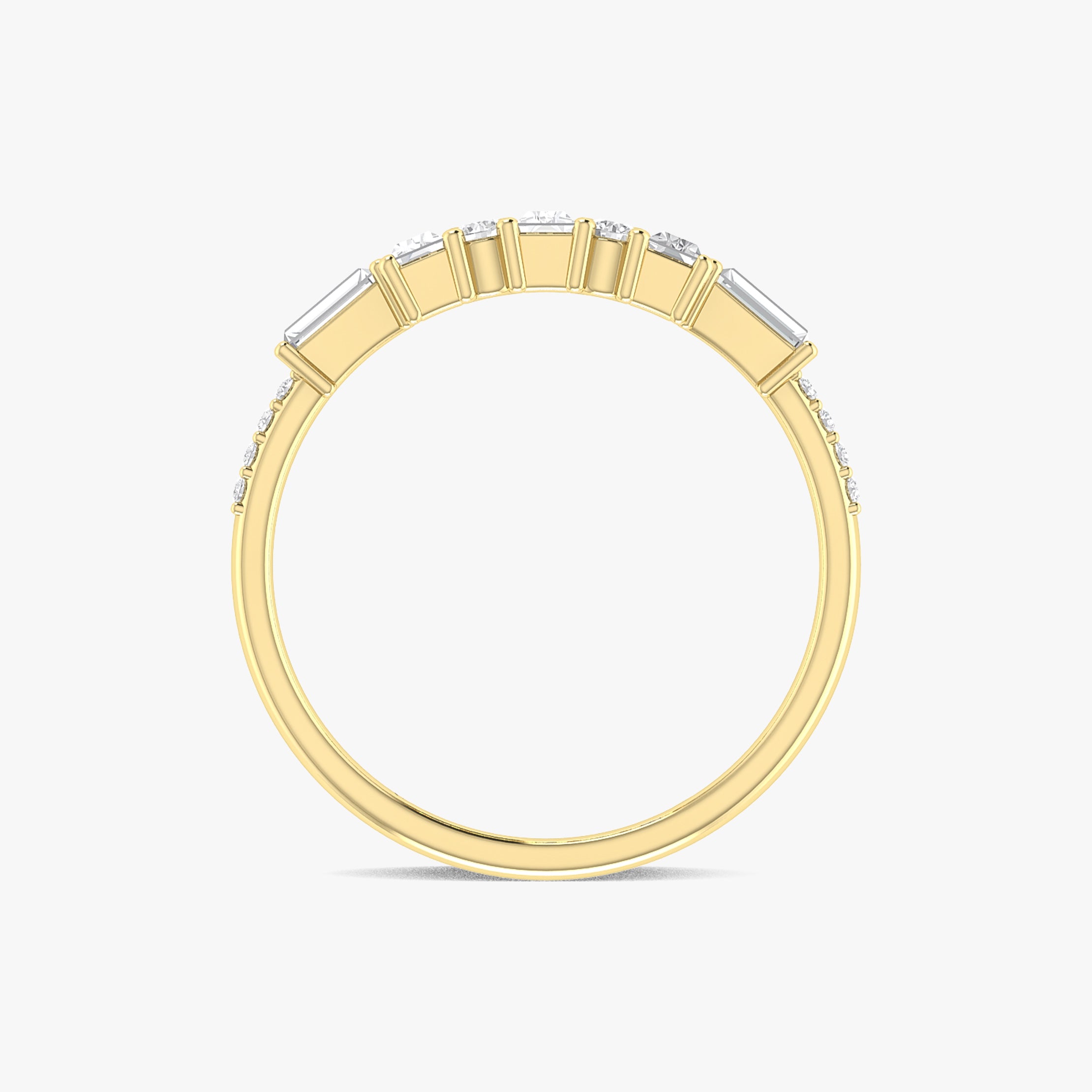 Elegant Baguette Cut Tri Cubic Zirconia & Round Zirconia Ring for Women - Perfect for Engagement, Wedding, Anniversary & Special Occasions