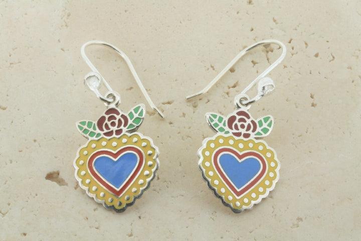 Flying Heart Drop Earrings - Yellow, Red, Blue Dangle Earrings for Women | Valentine's Day, Date Night, Party Jewelry Gift
