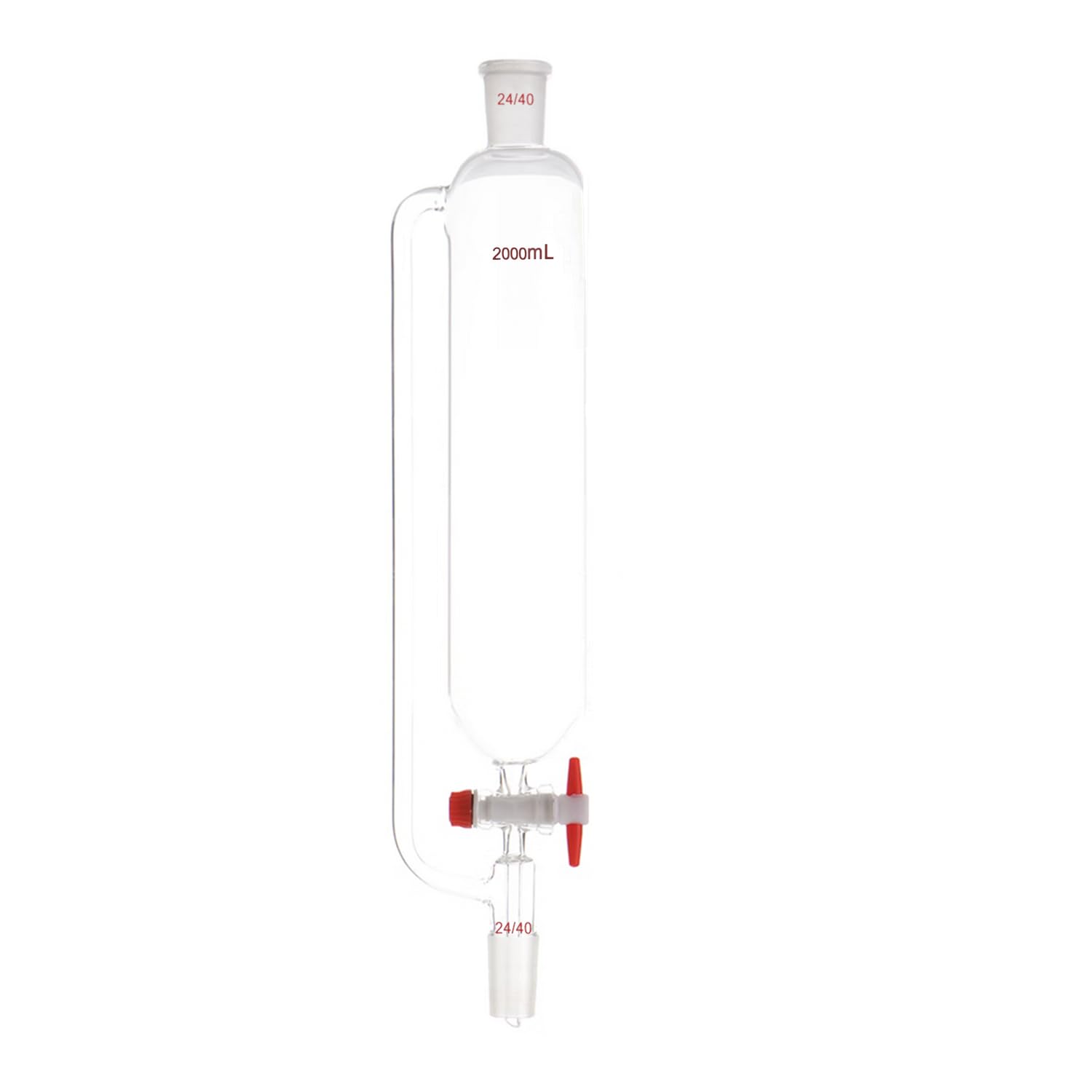 2000ml Glass Pressure Equalizing Funnel with PTFE Stopcock - 24/40 Joint, 2L Lab Glassware for Chemical Distillation & Laboratory Experiments