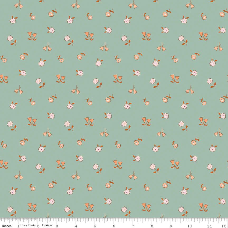 Forgotten Memories Riley Blake Designs C12752 Blossom Sea Glass Fabric - Perfect for Quilting, Sewing, and DIY Home Decor Projects