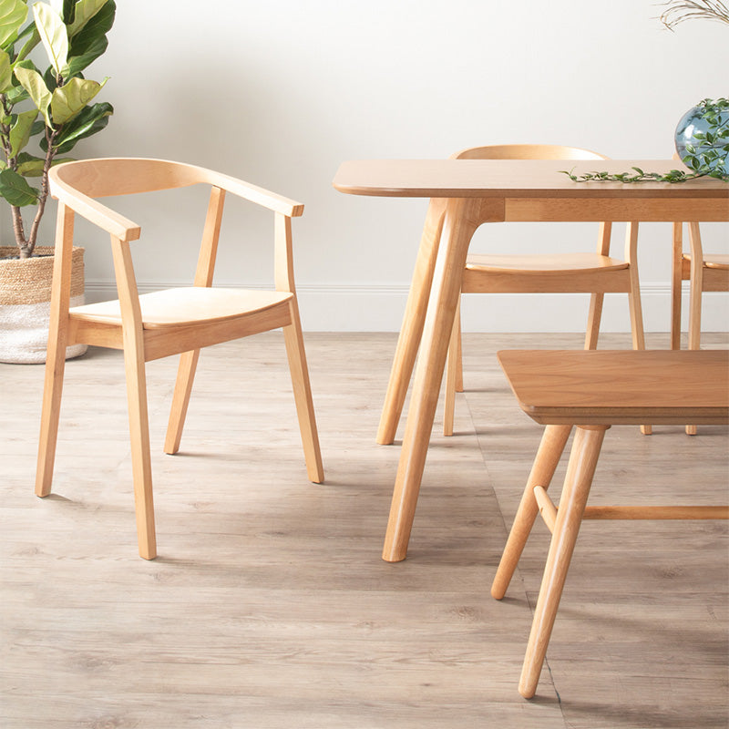 GRETA Dining Chair - Natural Wood Finish - Modern & Comfortable Dining Room Seating for Home & Restaurant Use