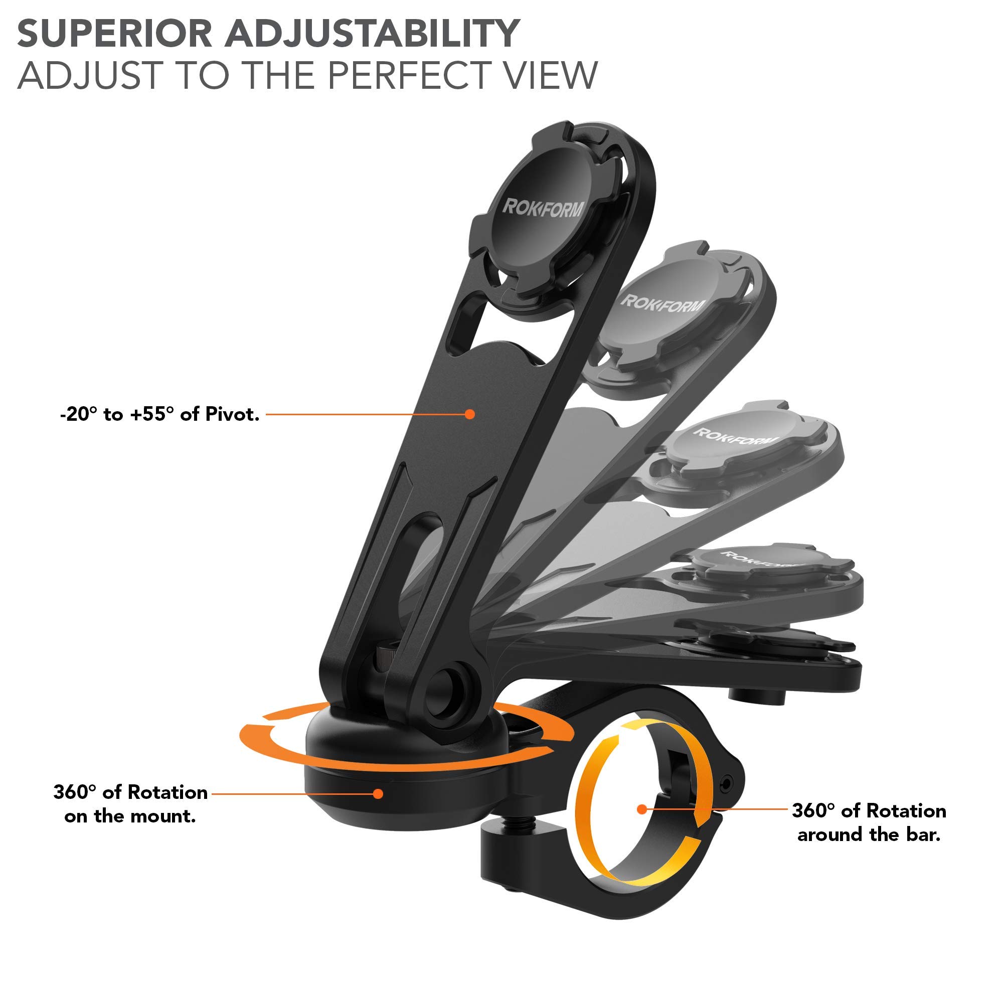 Rokform Crystal Clear Case for iPhone 12 Pro & iPhone 12 with Motorcycle Handlebar Mount - Shockproof Protective Cover for Bike Riding, Commuting & Outdoor Adventures