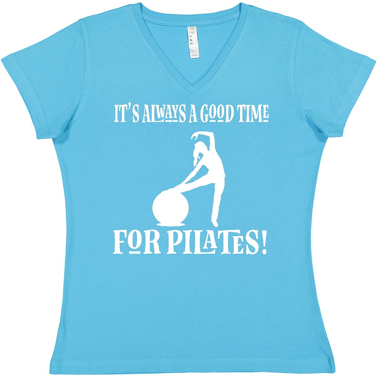 Inktastic Women's V-Neck T-Shirt - Exercise, Pilates & Fitness Gift - Perfect for Yoga, Workout & Casual Wear