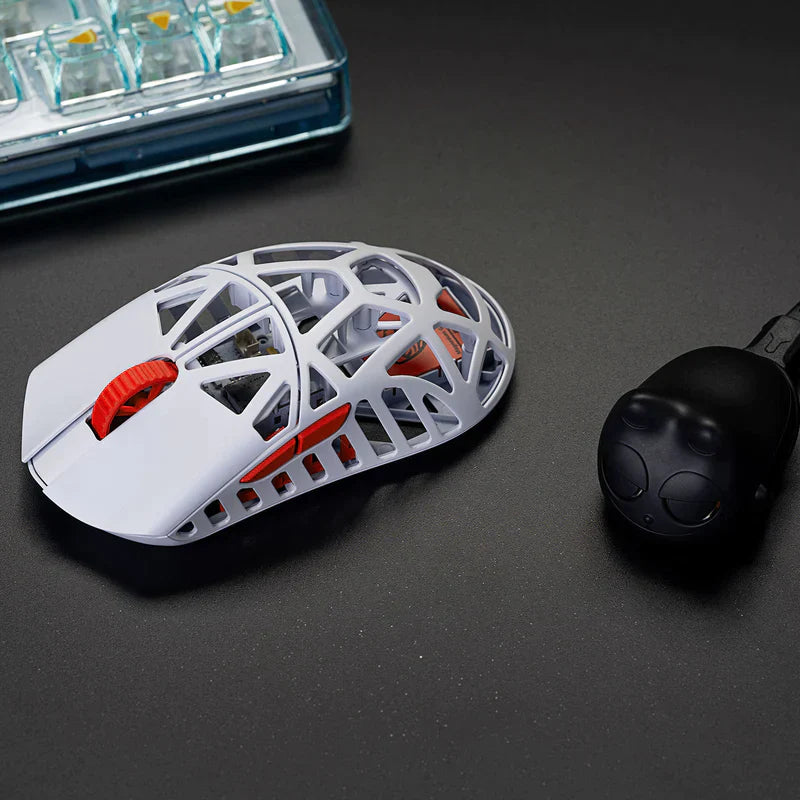 WLmouse Beast X Mini Magnesium Wireless Gaming Mouse - Lightweight 58g, 26K DPI, Ergonomic Design for FPS & MOBA Games - White/Blue - Perfect for Esports, Competitive Gaming & Office Use