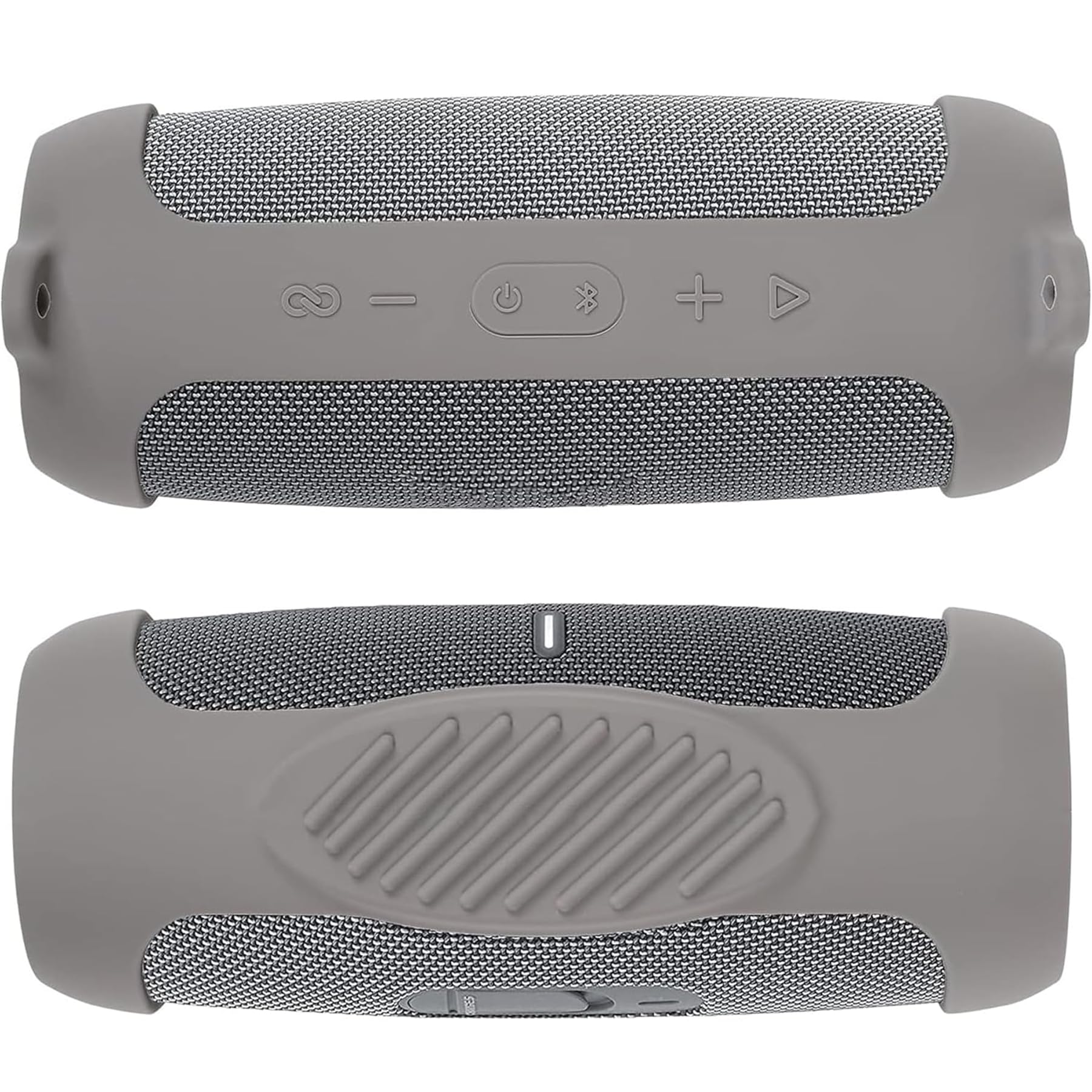 JBL Charge 5 Waterproof Bluetooth Speaker Silicone Cover Case - Shockproof Protective Skin with Carabiner Clip, Portable Travel Case for Outdoor Adventures, Beach, Pool & Camping (Grey)