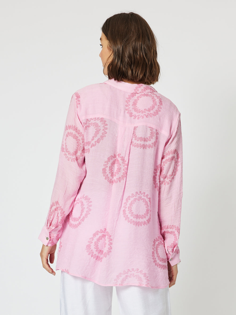 Clarity Zig Zag Pattern Women's Pink Shirt - Stylish Casual Top for Everyday Wear, Office, and Outings