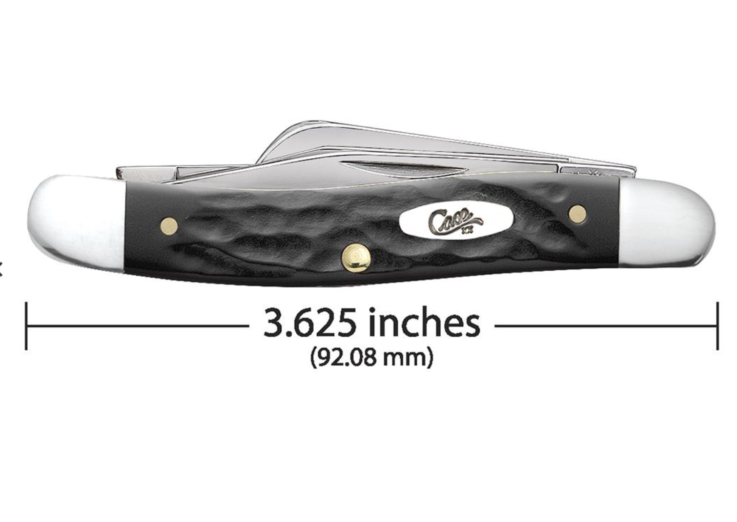 Case Rough Black Synthetic Medium Stockman Pocket Knife (CASE18222) - Perfect for Camping, Hiking & Everyday Carry (EDC)