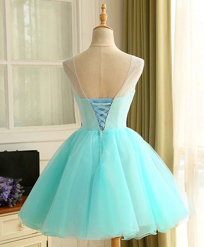 Elegant Blue Tulle A-Line Mini Prom Dress for Homecoming - Perfect for Dances, Parties & Special Occasions