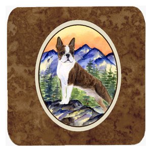 Boston Terrier Foam Coasters Set of 4 - Cute Dog Drink Coasters for Coffee Table, Bar, Home Decor - Absorbent & Durable for Hot & Cold Beverages
