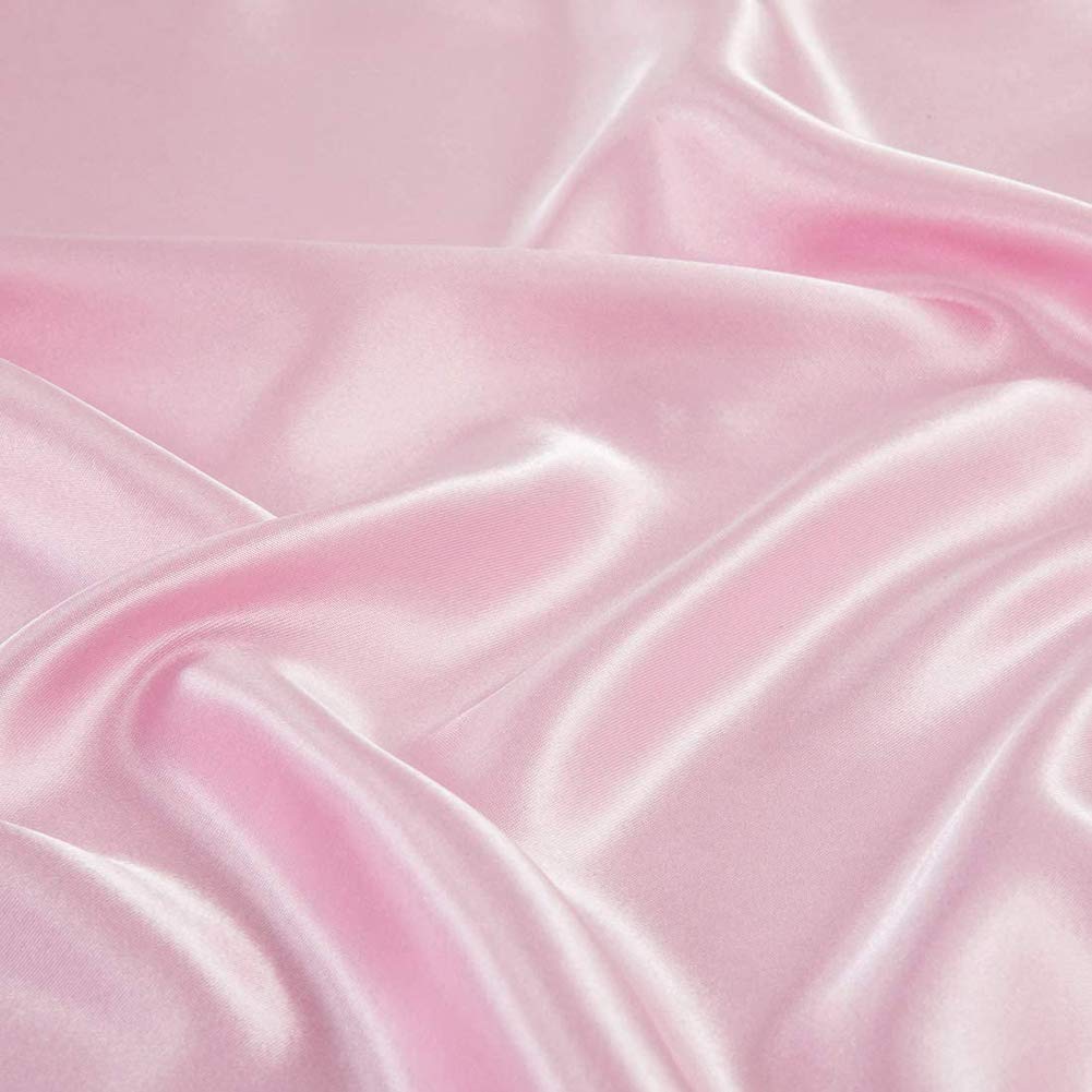 Luxury Satin Bed Sheets King Size - 4 Piece Soft Bedding Set with Deep Pocket (1 Fitted Sheet, 1 Flat Sheet, 2 Pillowcases) - Pink Silk Sheets for Elegant Bedroom Decor & Comfortable Sleep