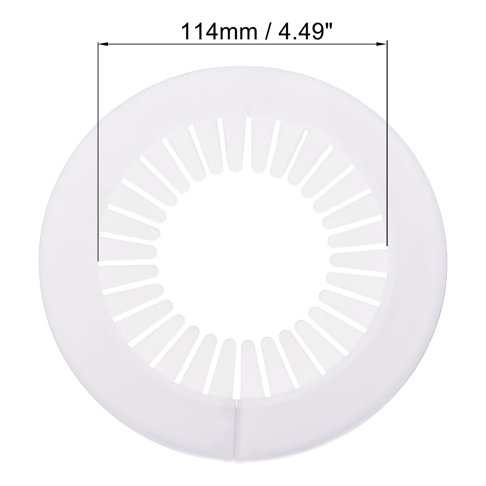 uxcell 90mm-100mm White PP Plastic Pipe Cover Decoration - 4pcs Escutcheon for Water Pipe & Drain Line Protection | Perfect for Bathroom, Kitchen & Basement Plumbing