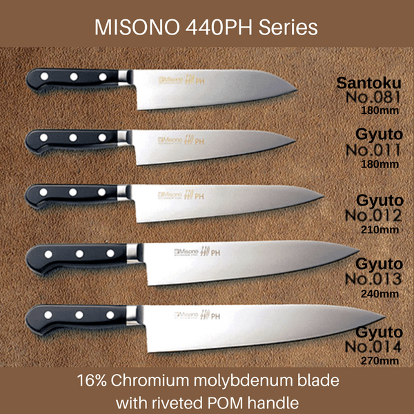 Premium Misono 440PH Santoku Knife 180mm - High Carbon Stainless Steel Blade with Ergonomic POM Handle - Perfect for Slicing, Dicing & Chopping Vegetables, Meat & Fish - Japanese Kitchen Knife for Home Chefs & Professionals