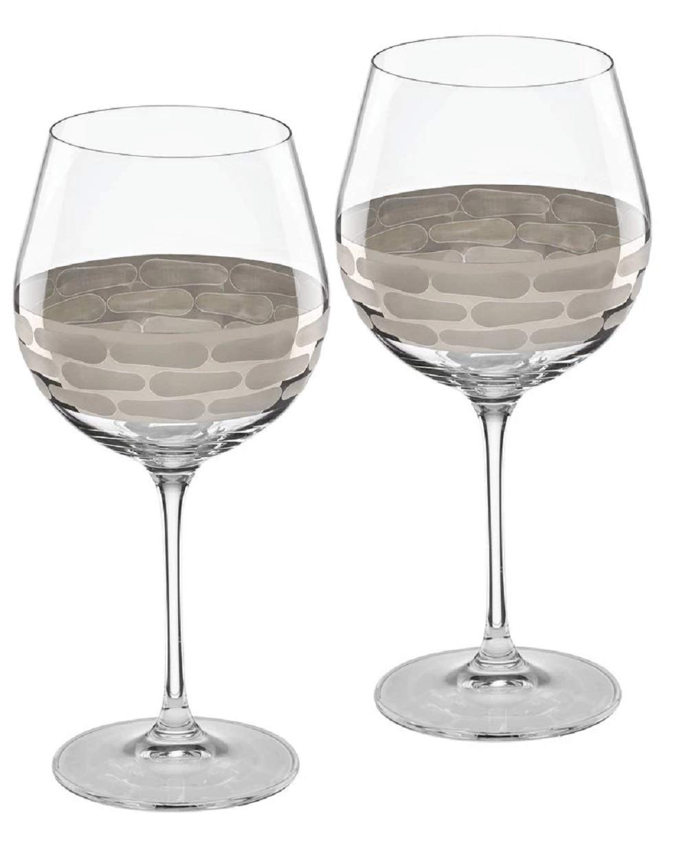 Premium Truro Platinum Red Wine Glasses Set of 2 - 8.5 Inch Crystal Clear Stemware for Cabernet, Merlot & Pinot Noir - Elegant Dinner Parties, Romantic Date Nights & Wine Tasting Events