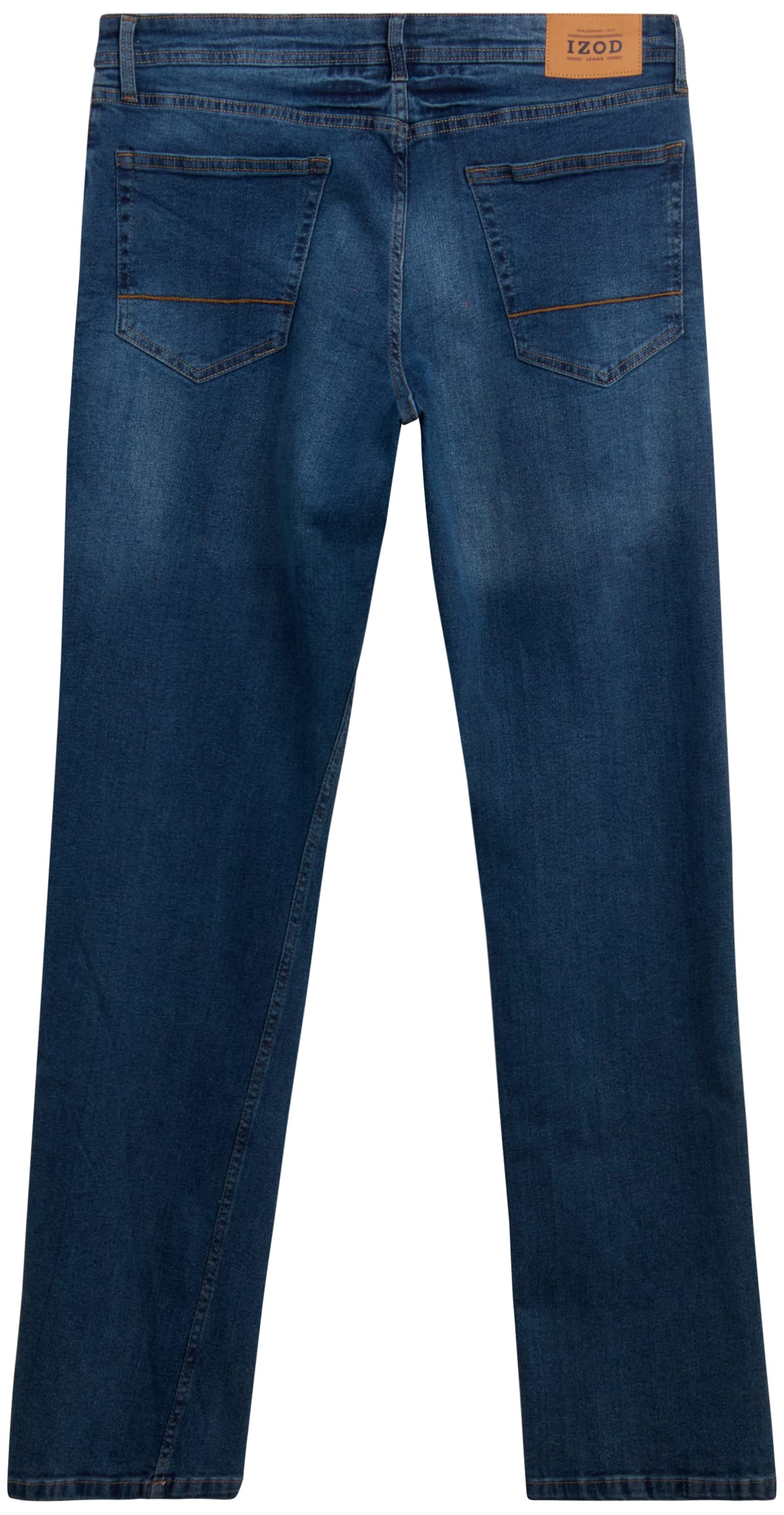 IZOD Men's Relaxed Fit Stretch Denim Jeans - Comfortable Pull On Casual Pants with Expanded Leg for Everyday Wear | Office, Weekend & Outdoor Activities
