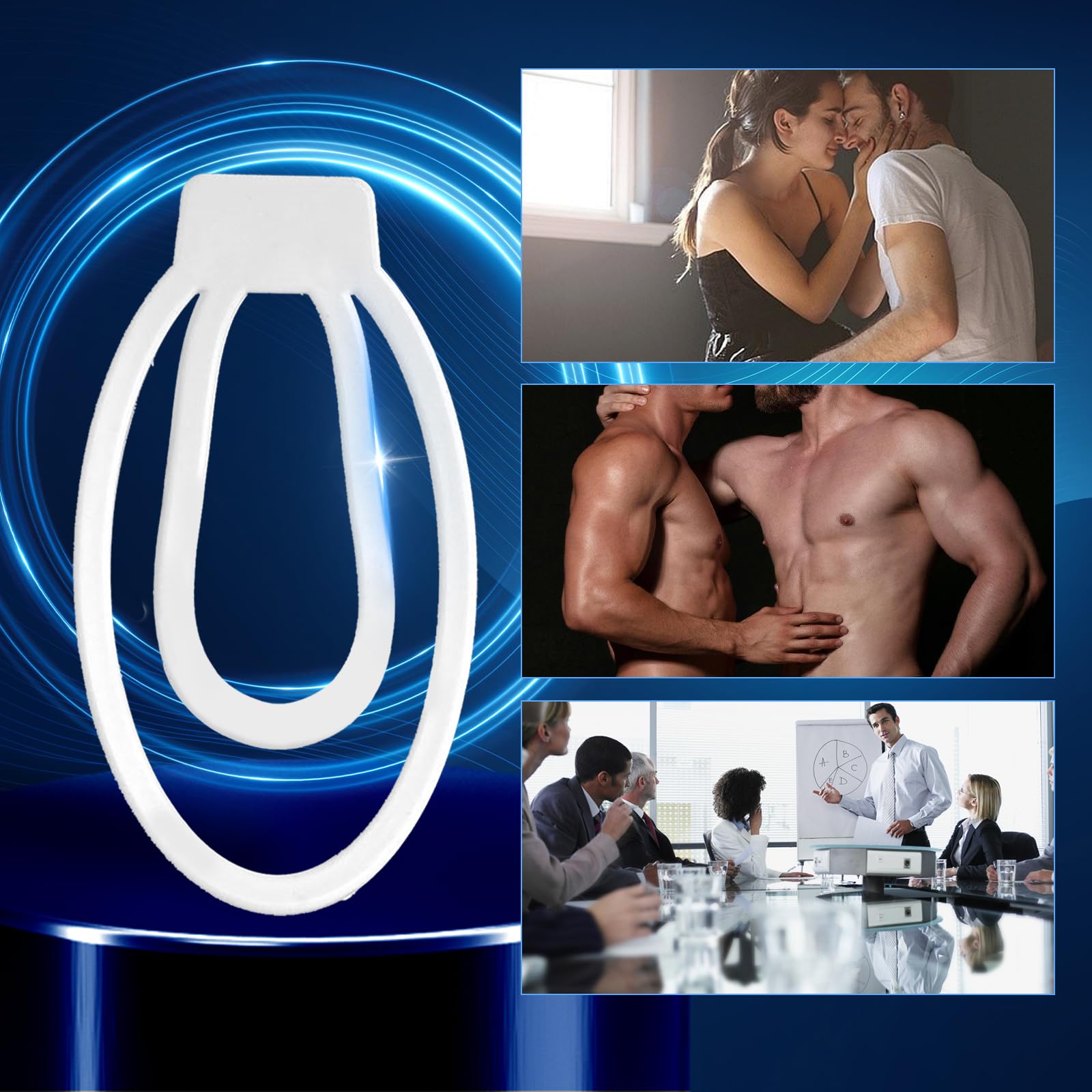 White-L Chastity Cage for Men - Comfortable Sissy Locking Device with Penis Ring, Discreet Bondage Sex Toy for Feminization Training | Perfect for BDSM Play, Crossdressing & Discreet Wear Under Clothing