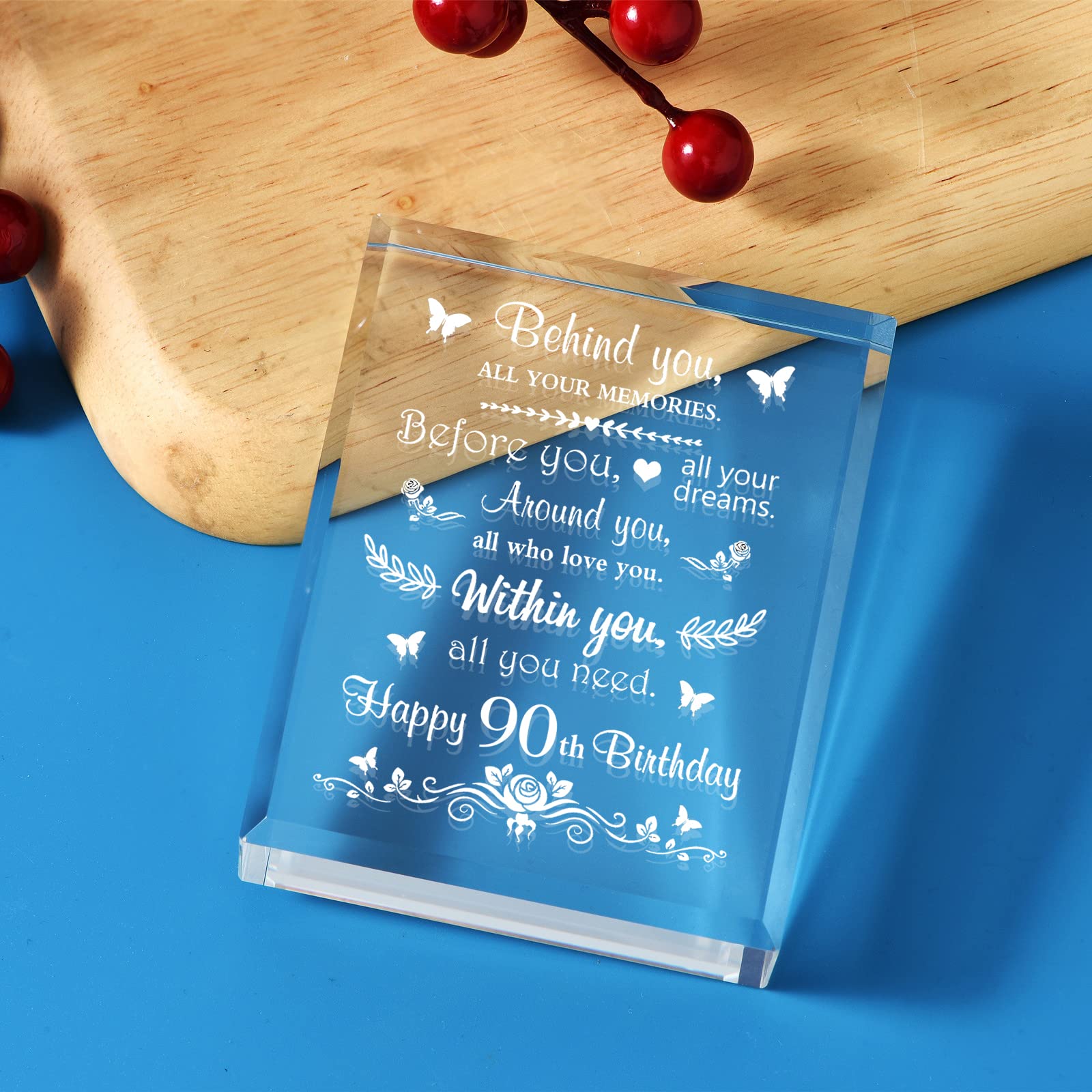 90th Birthday Gifts for Women & Men Born in 1935 - Personalized Laser Crystal Keepsake for Mom, Dad, Grandma, Grandpa & Friends - Perfect for Anniversary, Retirement & Milestone Celebrations