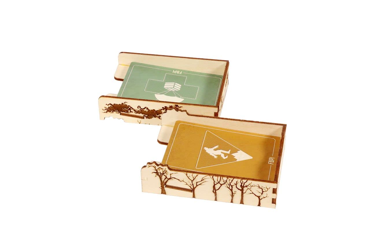 Premium Wooden Game Organizer for Horrified: American Monsters - The Broken Token Storage Box with Multiple Trays | Perfect for Board Game Enthusiasts & Organized Game Nights