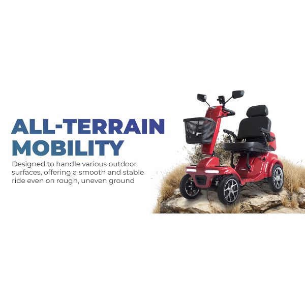 Gladiator 4 Wheel Bariatric Mobility Scooter - Heavy Duty Electric Wheelchair for Adults with 500 lbs Capacity - Ideal for Indoor & Outdoor Use, Travel, Shopping, and Daily Mobility Assistance