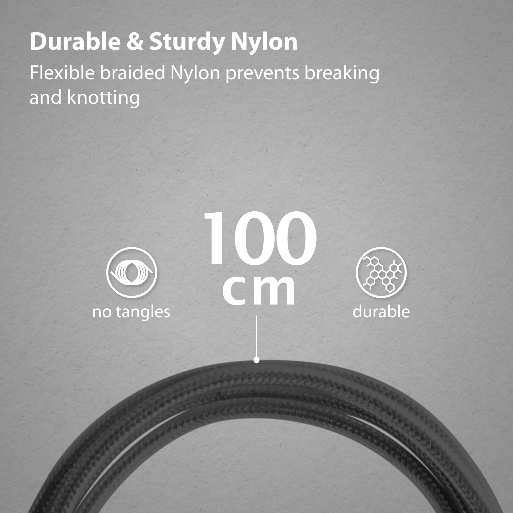 Premium BONE 4-in1 Charging Cable with Interchangeable Adapters (USB-C/USB-A/Micro USB) - Durable Nylon Braided Cord - Fast Charging for iPhone, Samsung, Android Smartphones, iPad & Tablets - Perfect for Home, Office & Travel - Black