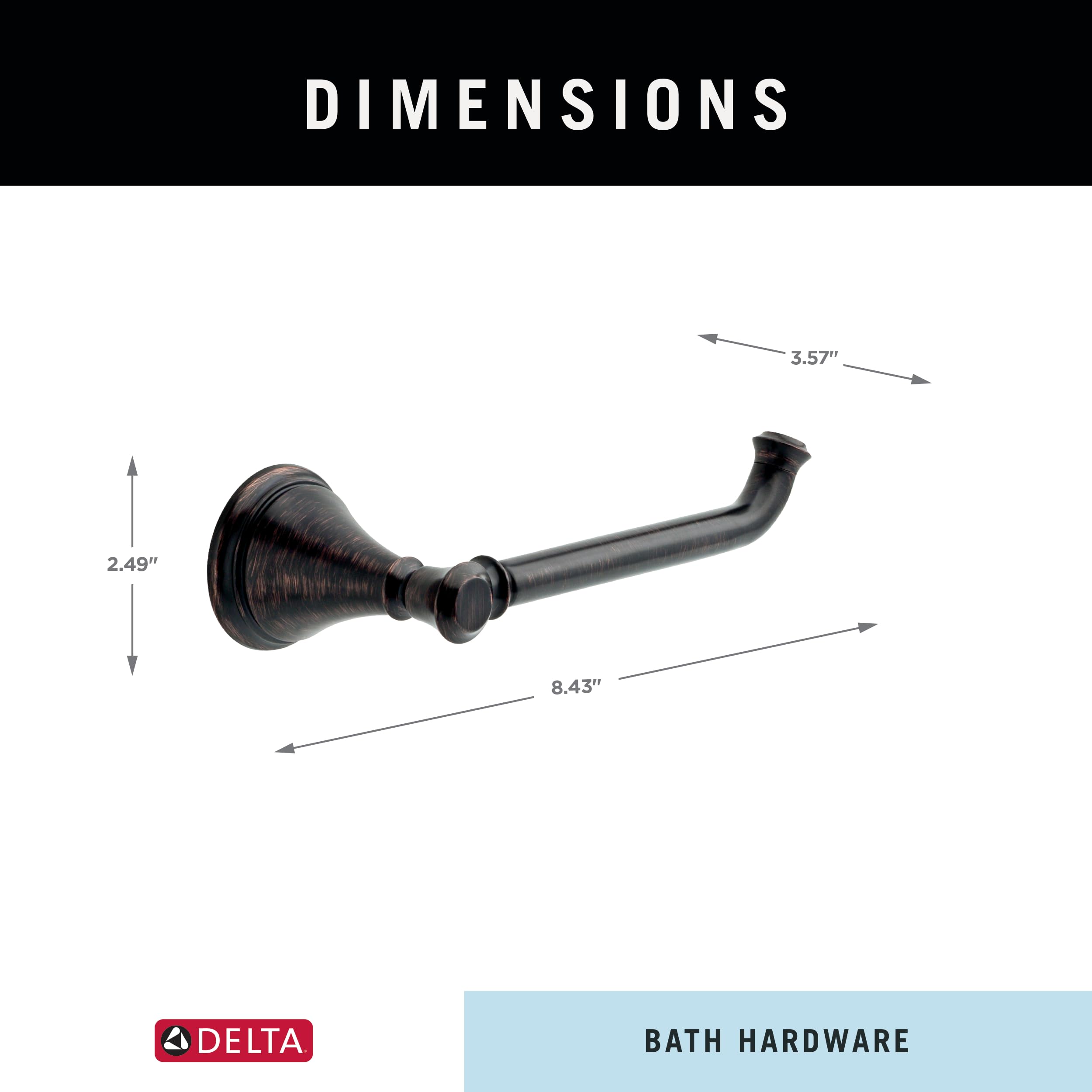 Delta Faucet 79750-RB Venetian Bronze Tissue Holder - 3.63 x 8.38 x 3.63 Inches - Bathroom Tissue Dispenser for Countertop or Wall Mount - Perfect for Bathroom, Powder Room & Guest Toilet Decor