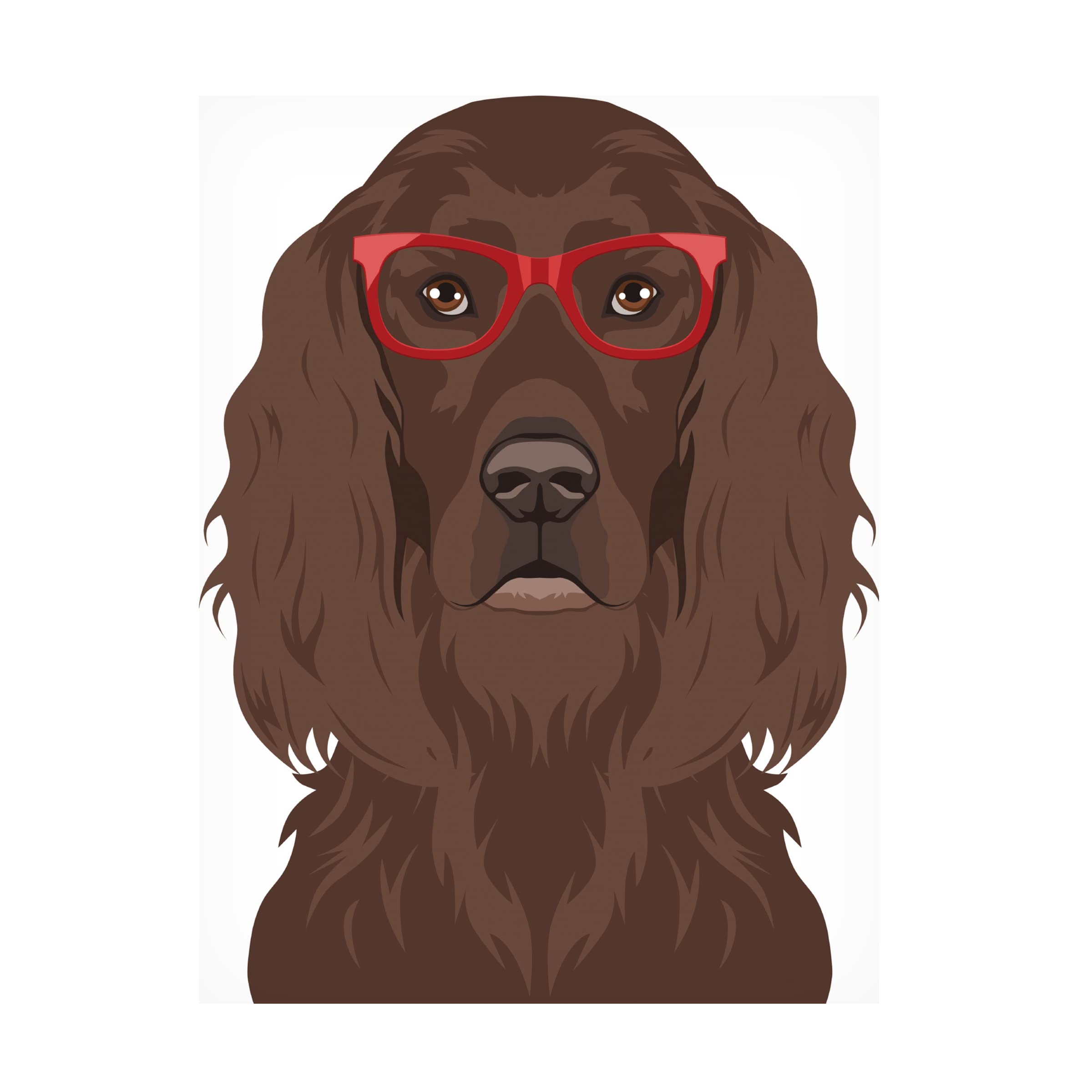 Trademark Fine Art 'Irish Setter Wearing Hipster Glasses' Canvas Wall Art Print - Funny Dog Portrait for Home & Office Decor, Perfect Gift for Pet Lovers