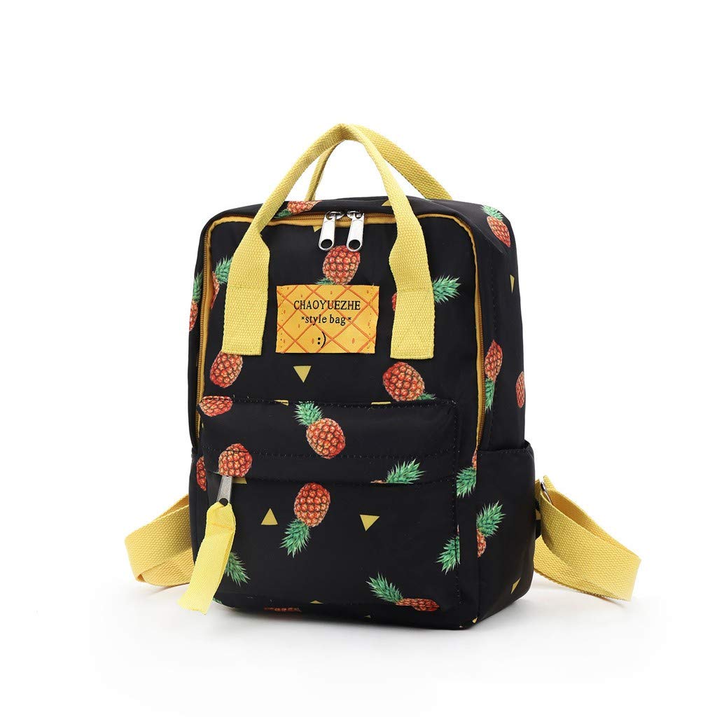 Trendy Pineapple Print Backpack for Women - Stylish Travel & Campus Backpack - Lightweight & Durable for School, Work & Outdoor Adventures