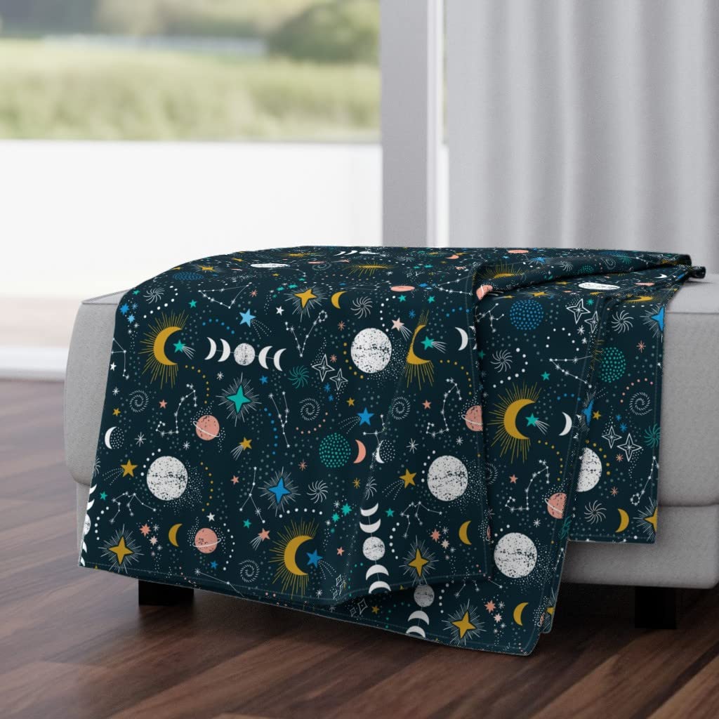 Luxe Velvet Throw Blanket 50x70 Inches - Night Sky Astrology Zodiac Constellation Solar System Print | Soft Cozy Blanket for Bed, Sofa & Home Decor | Perfect Gift for Astronomy Lovers