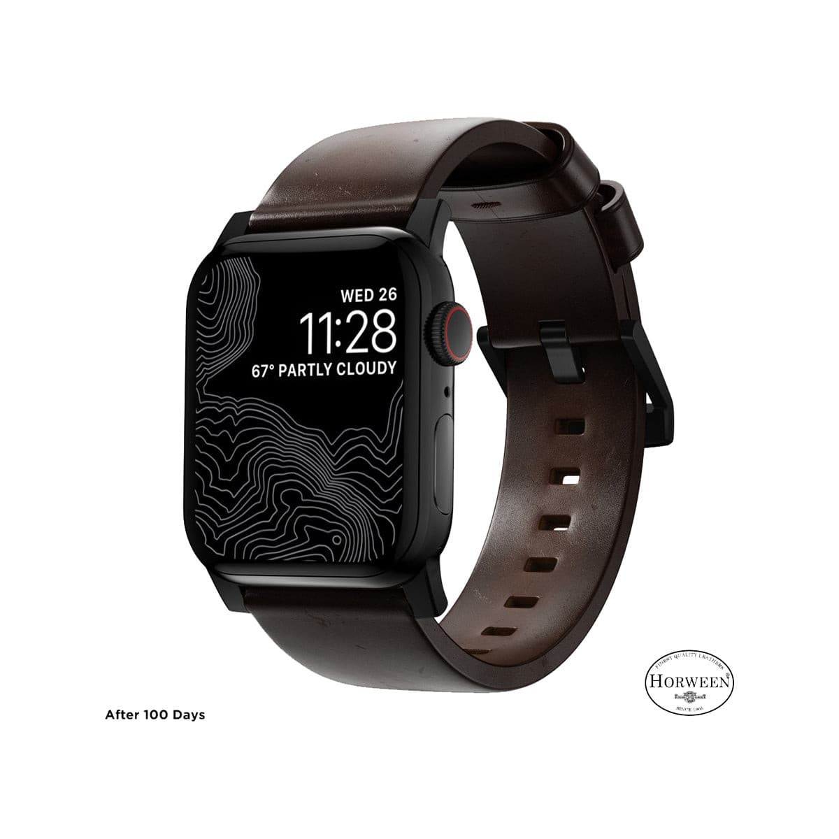 Premium NOMAD Apple Watch Band 45mm / 49mm - Genuine Horween Leather Strap with Black Hardware | Durable & Stylish for Everyday Wear, Workouts & Outdoor Adventures