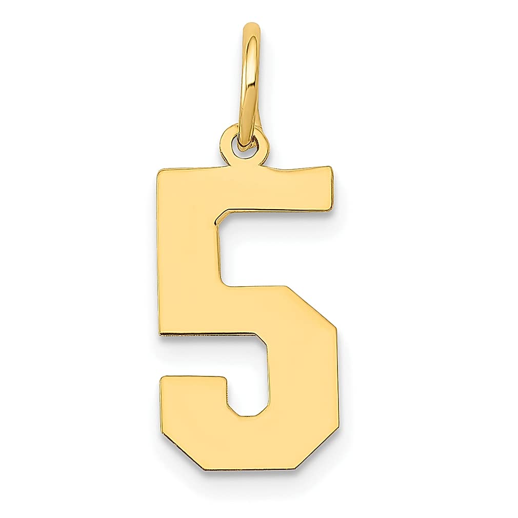 14K Yellow Gold Number 5 Charm Necklace - Dainty Medium Pendant for Women | Elegant Fine Jewelry Gift for Her | Perfect for Birthdays, Anniversaries & Special Occasions