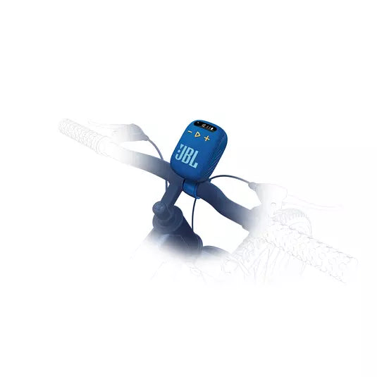 JBL WIND3BLUAM Bluetooth Bike Speaker with FM Radio - Waterproof, Shockproof, 10W Loud Sound for Cycling, Motorcycle, Outdoor Adventures (Blue)