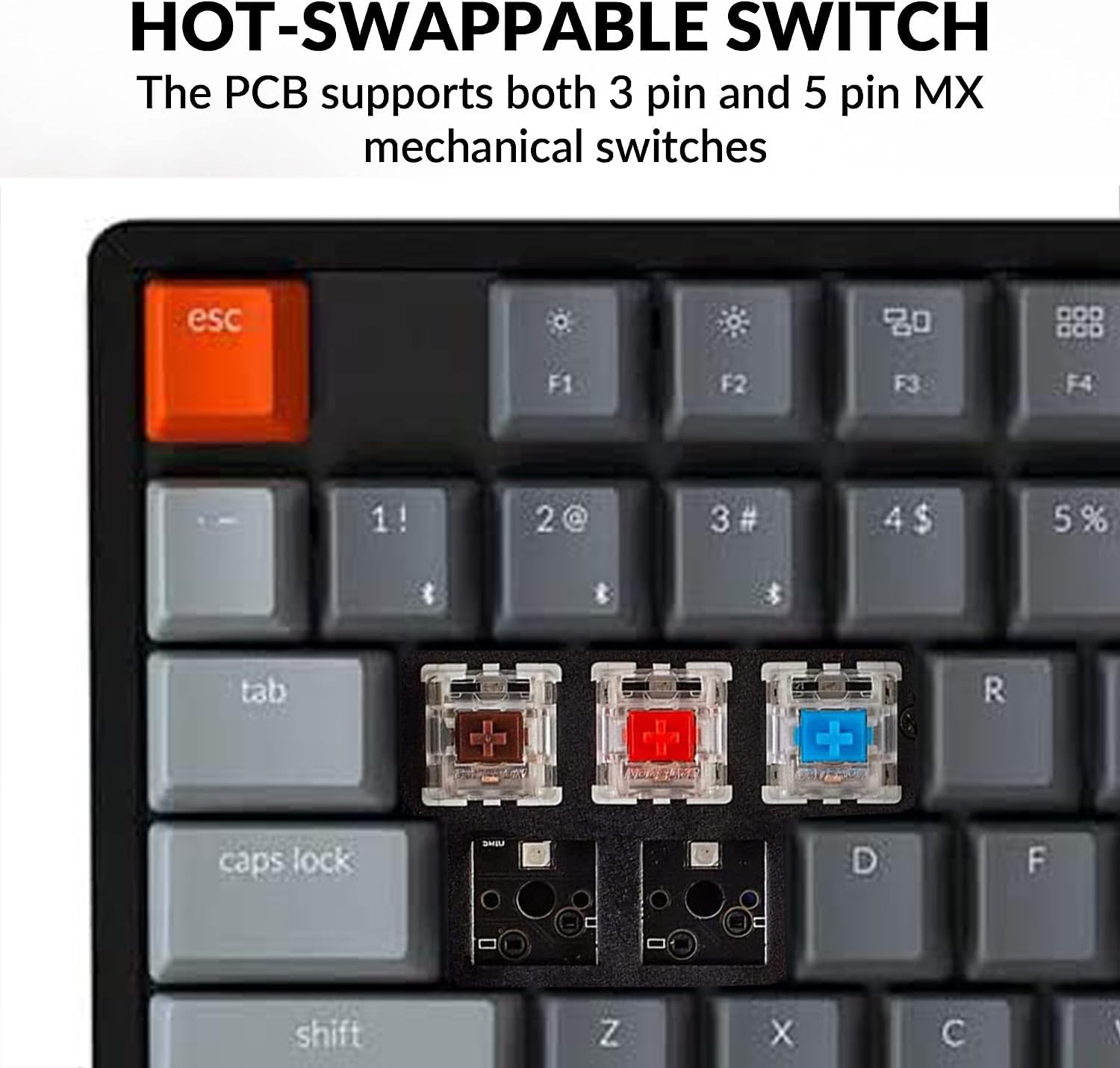 Keychron K10 Full Size 104-Key Wireless Mechanical Keyboard with RGB Backlight | Hot-Swappable Gateron G Pro Red Switches | Aluminum Frame | Bluetooth/Wired for Mac & Windows | Perfect for Gaming, Typing & Office Work