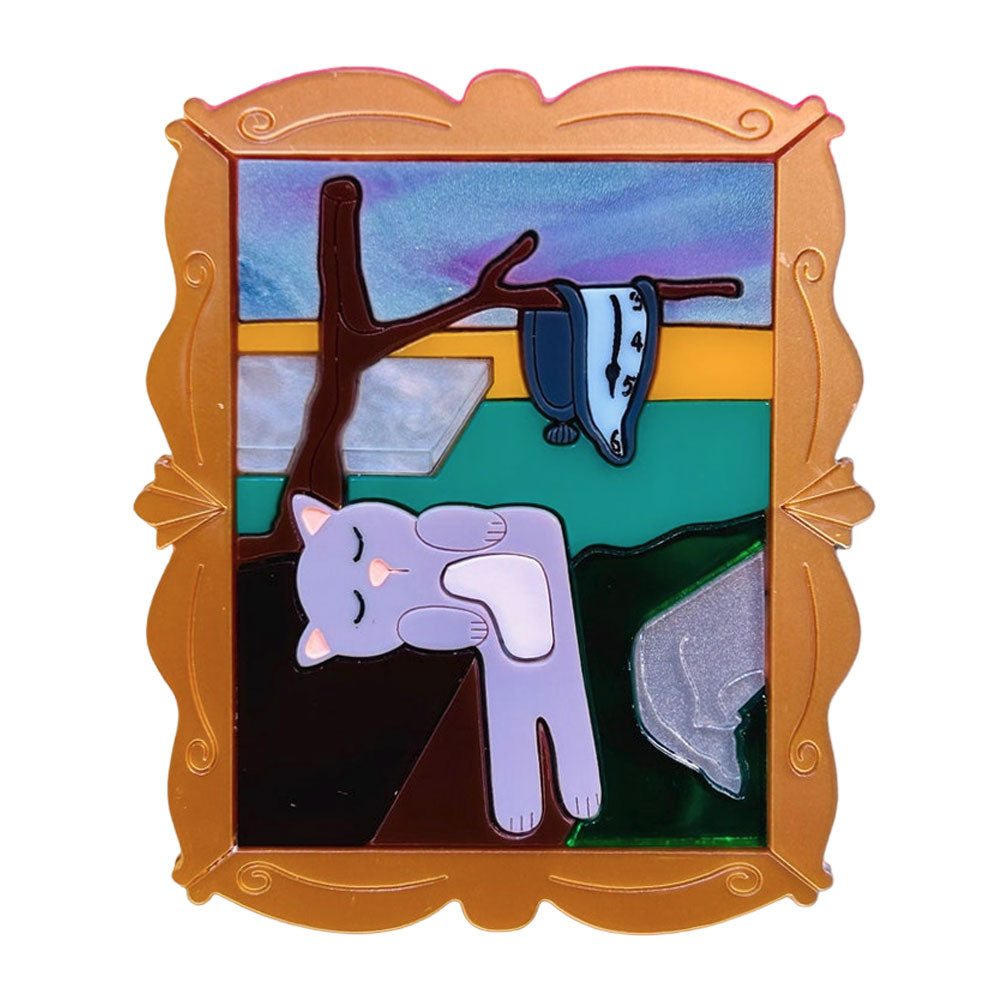 Surrealism Cat Acrylic Brooch - Unique Makokot Design Art Jewelry for Cat Lovers | Perfect for Gifts, Fashion Accessories & Art Collectors
