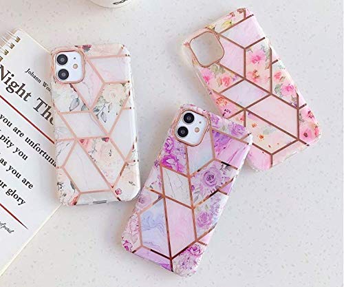 Gold Foil Floral Phone Case for iPhone 11/11 Pro/11 Pro Max & iPhone 12/12 Pro/12 Pro Max - Slim Protective Cover with Cute Fashion Design (Yellow) | Perfect Gift for Women Girls, Everyday Use & Special Occasions