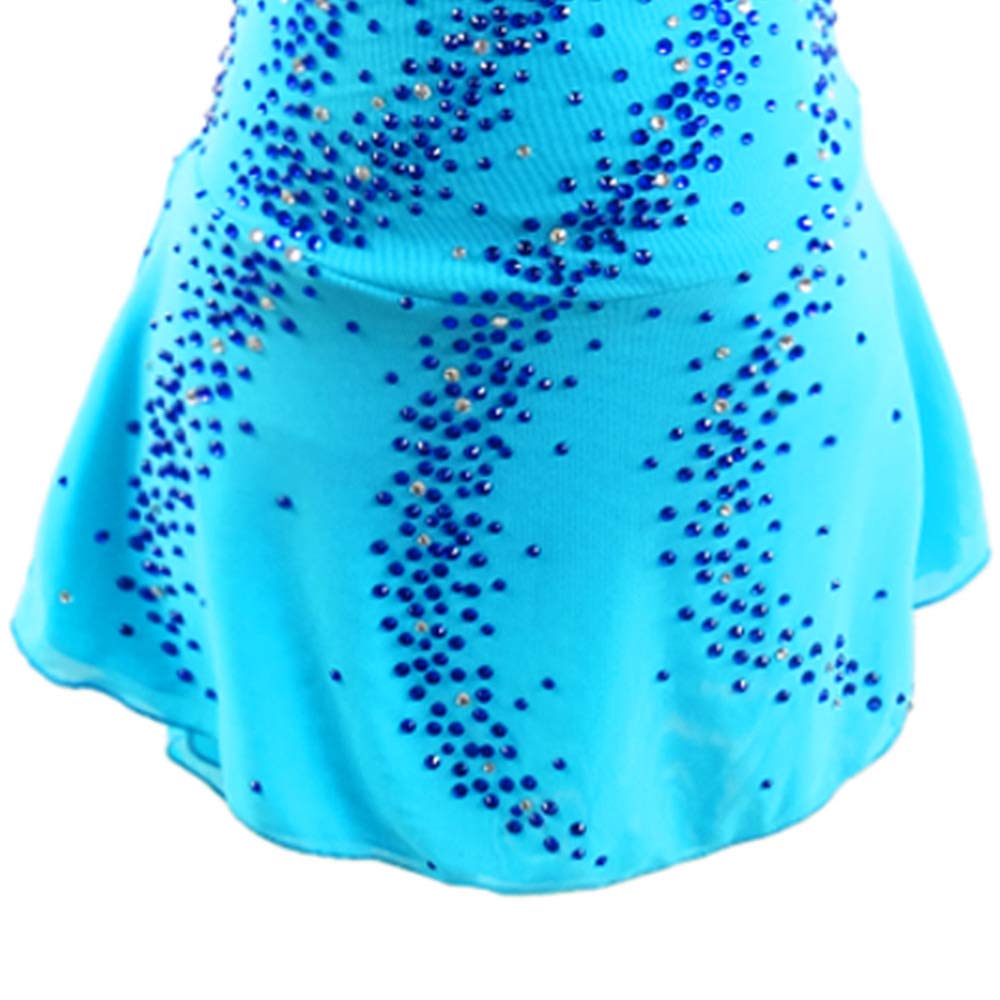 Women's Sleeveless Ice Skating Dress with Diamond Print - Competition & Performance Figure Skating Outfit for Girls & Ladies - Perfect for Ice Shows, Competitions and Practice Sessions