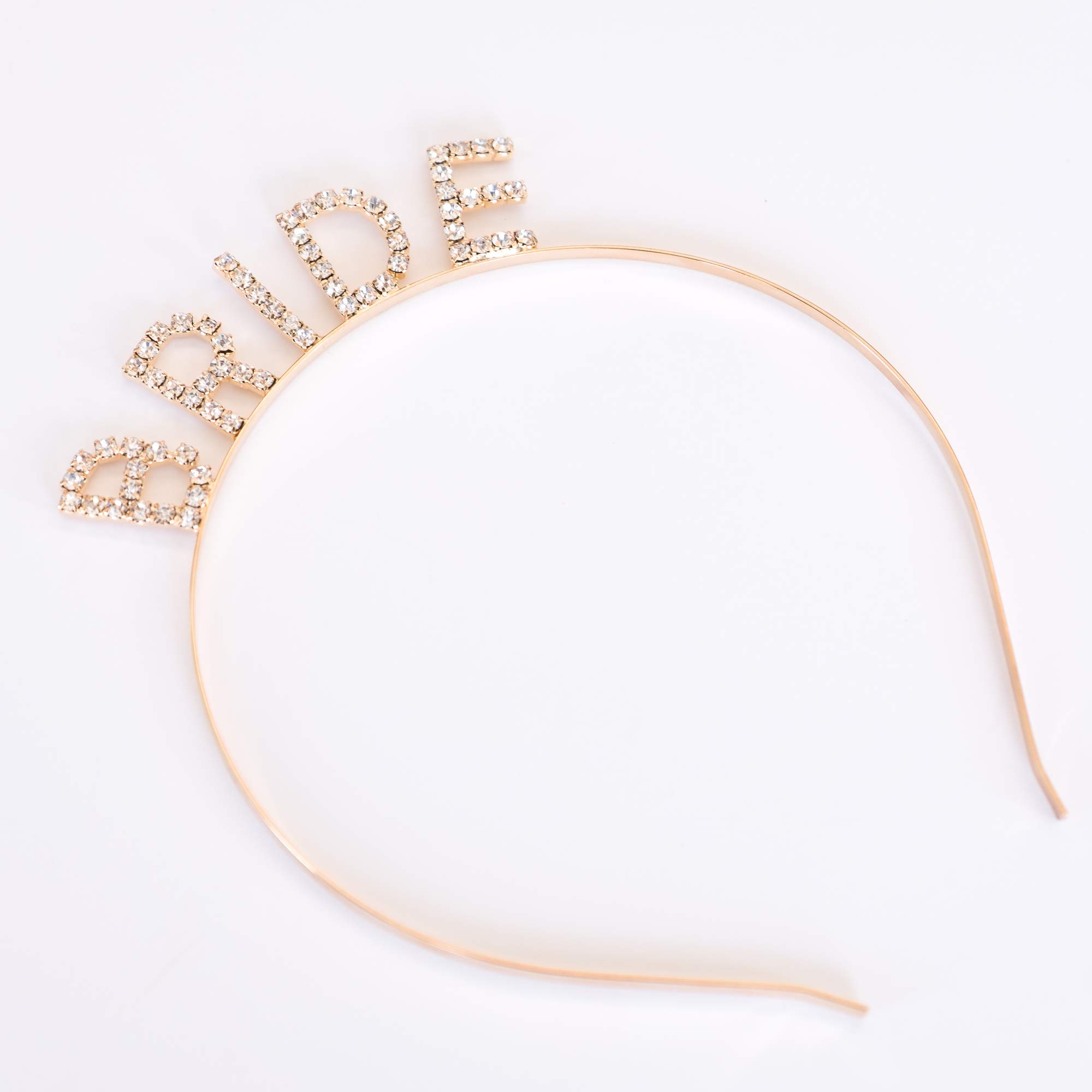 Sparkling Gold Rhinestone Bride Headband for Wedding, Bridal Shower & Bachelorette Party - Elegant Crystal Hair Accessory for Bridesmaids and Special Occasions