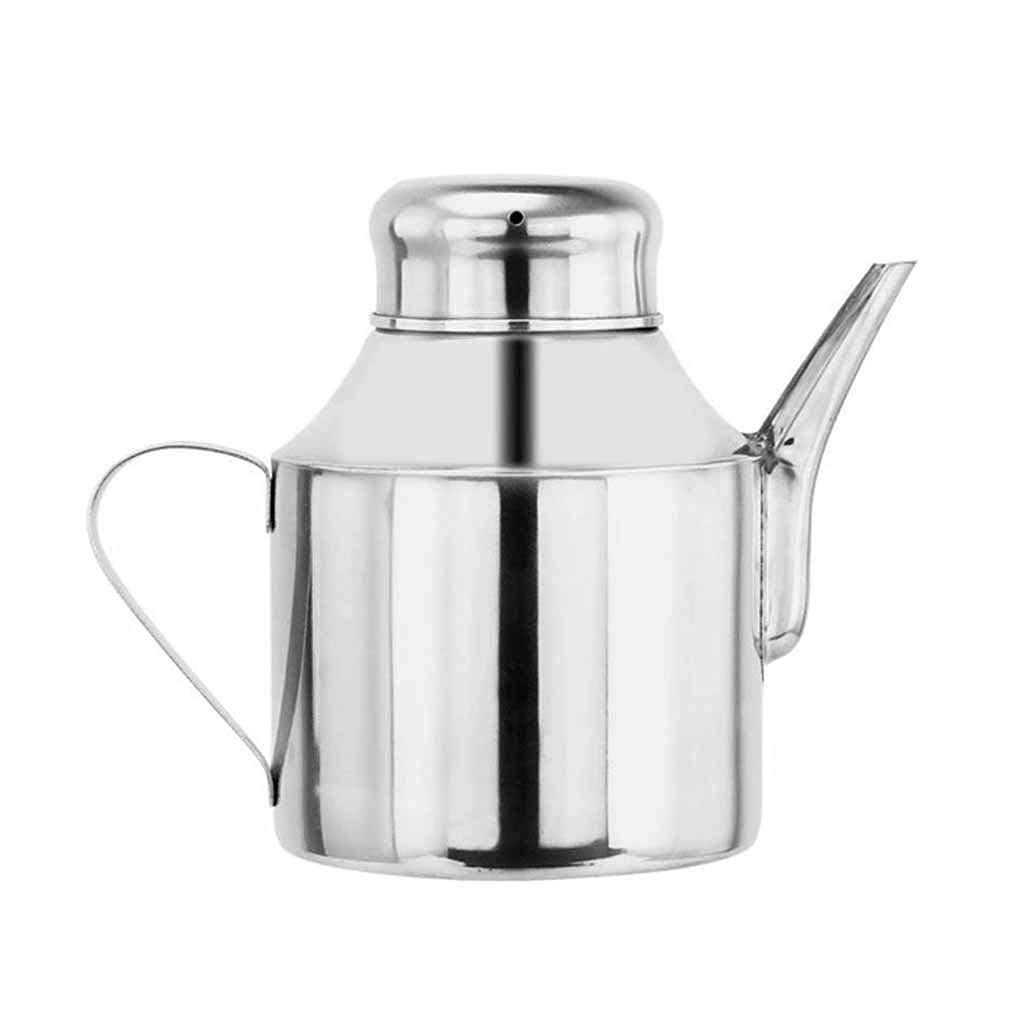 OIPYI Stainless Steel Oil and Vinegar Dispenser Bottle - Multi-Purpose Kitchen Seasoning Container with Strainer for Cooking, Salad Dressing & Baking - Perfect for Home, Restaurant & Commercial Use
