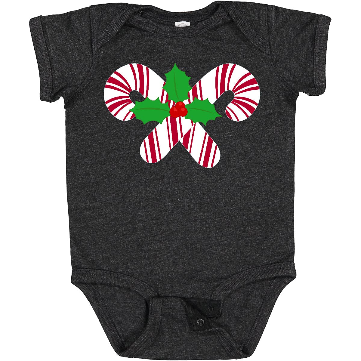 Inktastic Candy Canes & Holly Christmas Baby Bodysuit - Cute Holiday Outfit for Infants & Toddlers - Perfect for Family Photos & Christmas Celebrations