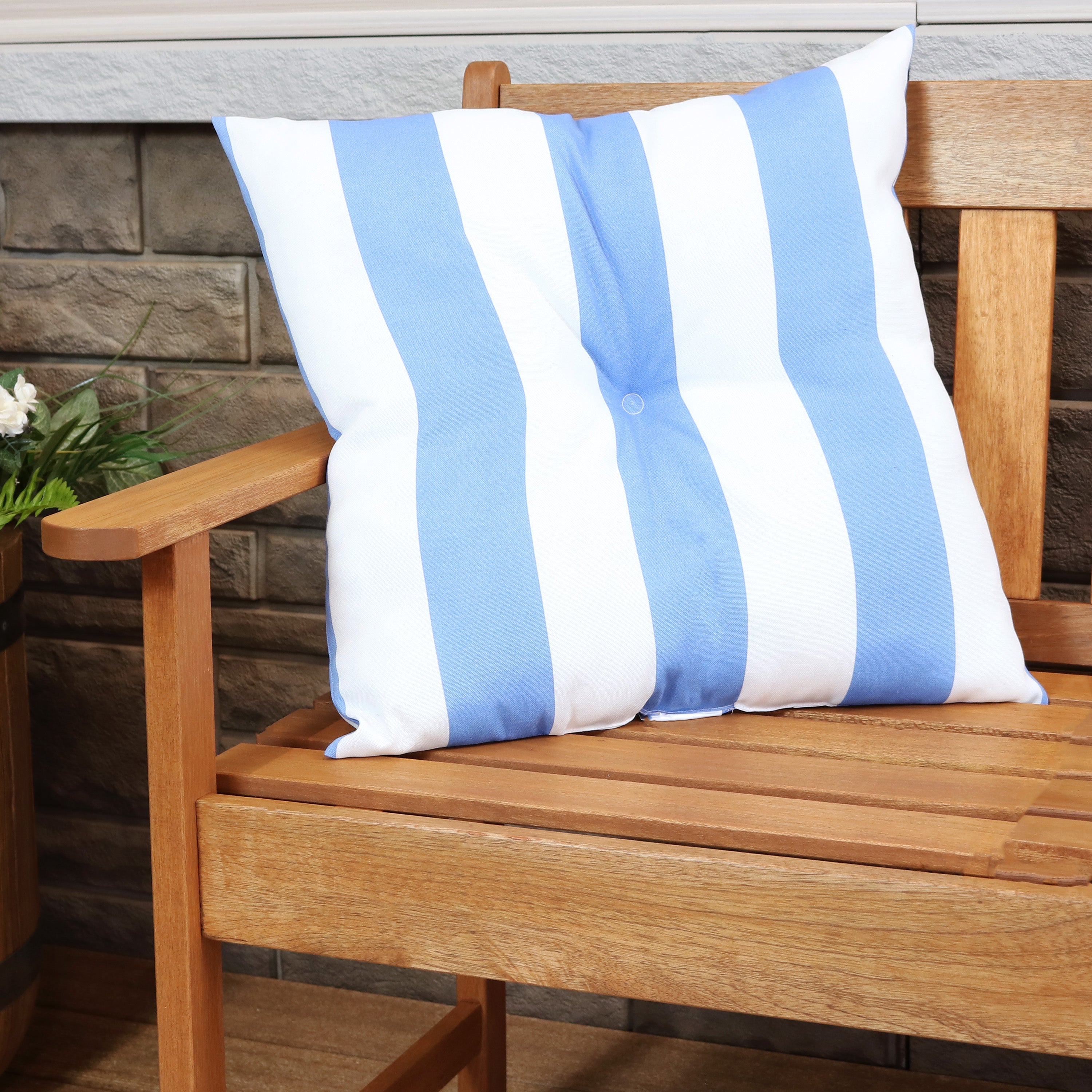 Sunnydaze Tufted Decorative Throw Pillows for Sofa, Couch, Bed - Indoor & Outdoor Use - Waterproof & UV Resistant - Perfect for Patio, Garden, Living Room, and Bedroom Decor