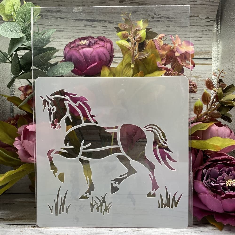 20x20cm Horse Stencils for Painting on Wood - DIY Layering Stencils for Wall Art, Home Decor & Craft Projects - Perfect for Furniture Painting, Scrapbooking & DIY Wall Murals